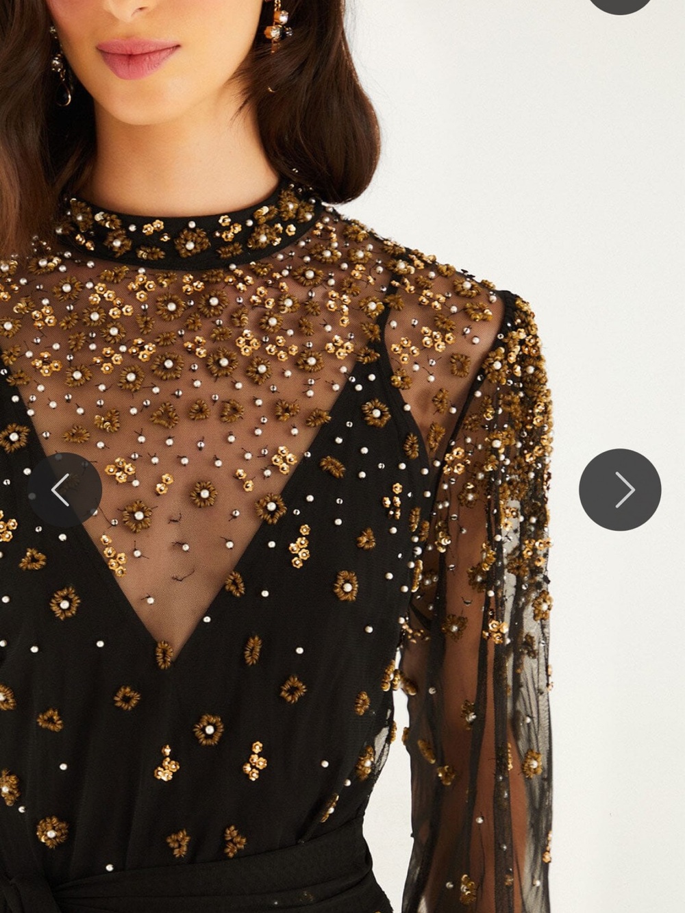 $398 New Farm Rio Embroidered Tulle Overlay Mini Dress Black Sequin Sz S - Picture 4 of 16
